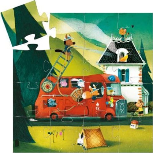 puzzle-silhouettes-le-camion-de-pompier-16-pieces