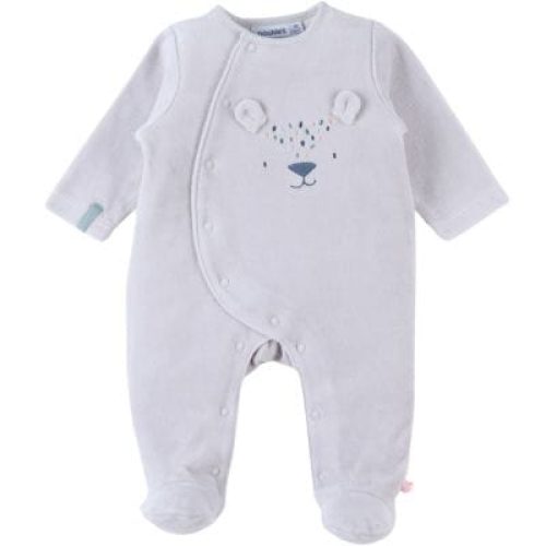 pyjama-en-velours-gris-ours-6-mois