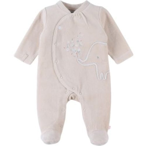 pyjama-velours-beige-elephant-12-mois