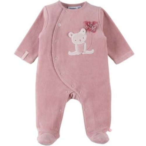 pyjama-velours-lovely-cat-rose-clair-3-mois