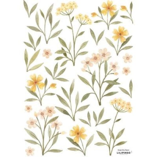 stickers-oh-deer-fleurs-oranges-et-jaunes-29-7-x-42-cm
