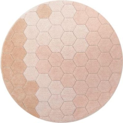 tapis-lavable-rond-honeycomb-rose-140-cm