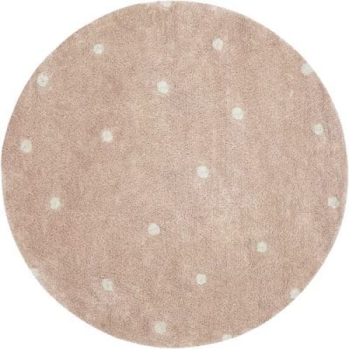 tapis-lavable-round-dot-rose-140-cm