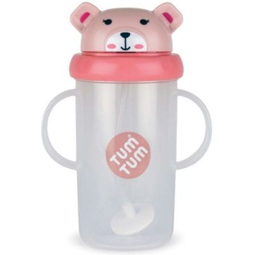 tasse-antifuite-avec-paille-lestee-ours-rose-300-ml