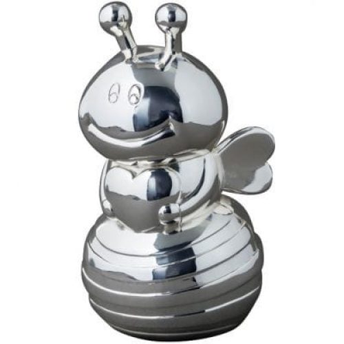 tirelire-abeille-metal-argente