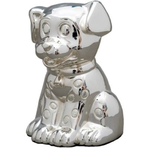 tirelire-petit-chien-metal-argente